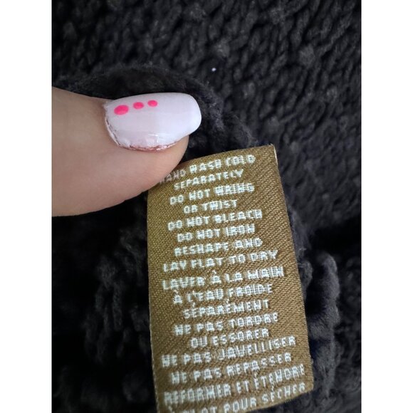 Itsu black chunky knit sweater‎ wool blend bell sleeve short length size XL - Picture 7 of 7